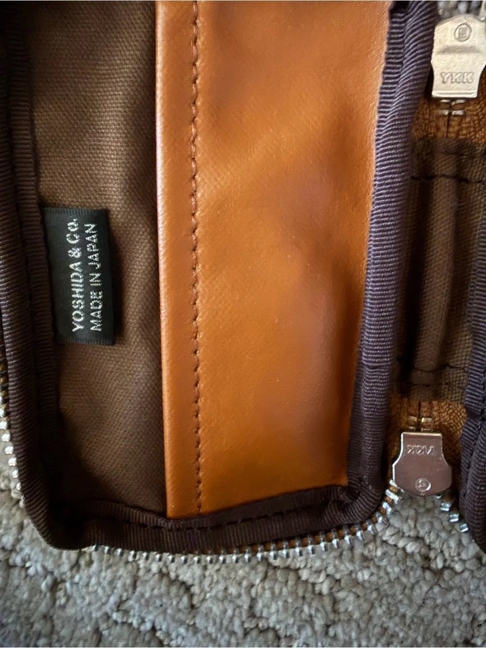 Porter Tokyo Japan Tan Leather Zip Key Holder for Men